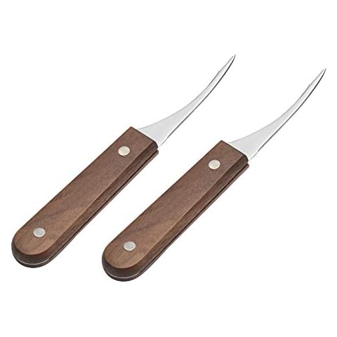 Wenplus Shrimp Deveiner Tool 2 Pack Stainless Steel Shrimp Shell Knife Shrimp Peeler Deveiner Prawn Shell Peeler with Wooden Handle Cover