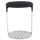 Fdit Triturador de Acero Inoxidable, Herramienta para Triturar de Grado Alimenticio con Cómodo para Patatas, Tomates, Zanahorias, Frutas, Verduras, Comida para Bebés