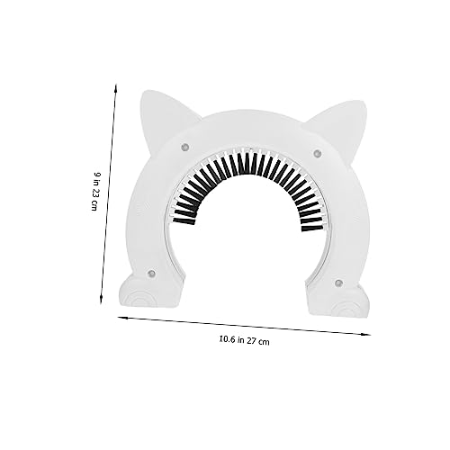Puerta para gatos con cepillo de aseo integrado en plástico ABS blanco para interior 4