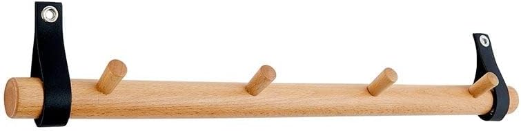 Miniatura 3 de Santa Barbara Design Studio Ganchos de pared y decoración del hogar, soporte para accesorios de madera y cuero, 20 pulgadas de largo, natural