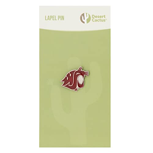 Image of Desert Cactus Washington State University Lapel Pin WSU Cougars Made of Metal for Formal Wear, Bag and Hat Jewelry, and Tie Tack (Pin A)
