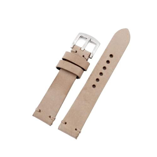 Bracelet de montre en cuir véritable YGUK0J 20mm fait main effet cire d'huile