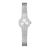 ROSEEONNE reloj de pulsera Reloj retro con forma de oreja de trigo, pequeño reloj de cuarzo, sencillo, resistente al agua, correa de malla de acero inoxidable, ideal como regalo for mujer.(Silver)