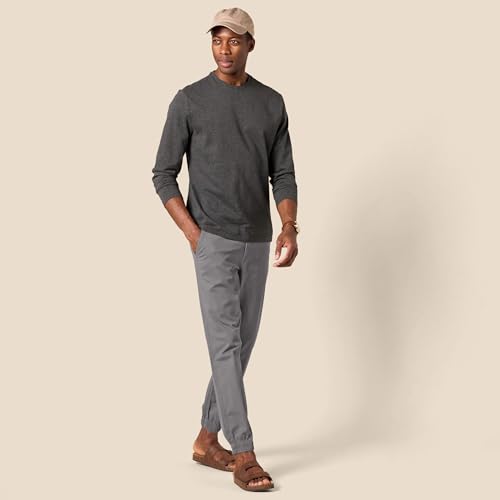 Amazon Essentials Herren Chino-Jogginghose Mit Geradem Schnitt, Kohlegrau, L