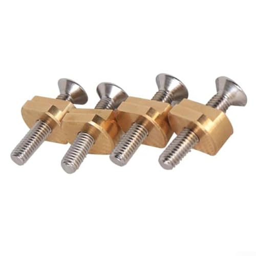 Stainless Steel Surfboard Hydrofoil Mounting Kit with T Nuts and Bolts for 4-Bolt Rail System, 6mm Thread, 4-Pack