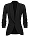 Produktbild Unibelle Damen Blazer Cardigan Dünn 3/4 Längere Elegant Leicht Bolero Jacke Blazer Slim Fit Anzug Trenchcoat , A-schwarz, 38(Herstellergröße:M)