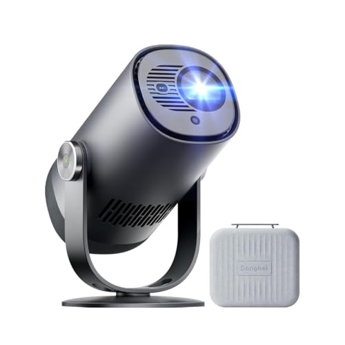 Dangbei Freedo Portable Projector 1080P, Google TV with Licensed Netflix mini Projector Support Powerbank for Outdoor Camping with Stand, Travel Box, 450 ISO Lumens, Dolby Audio, Wifi, Bluetooth