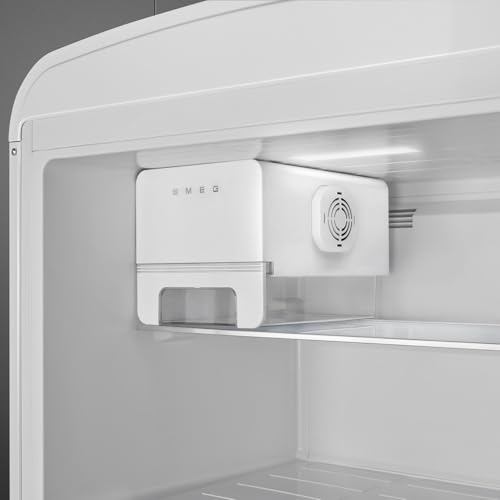 Image of Smeg FAB50 Retro Style Refrigerator - 19.28 cu. ft. Freestanding Fridge-Freezer, Dual Cooling, No-Frost, Adjustable Glass Shelves, Chrome Handle - White - Made in Italy