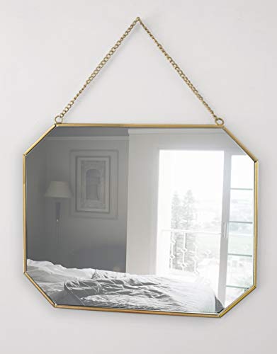 GreyZook - Espejo de pared rectangular de color dorado