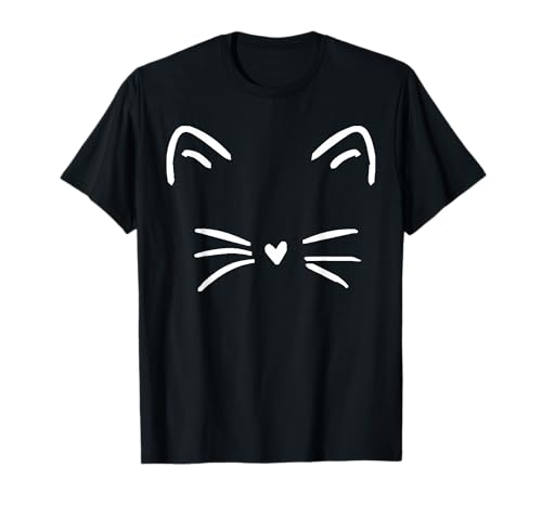 Funny Cute Cat Face Heart Nose Cat Lover T-Shirt