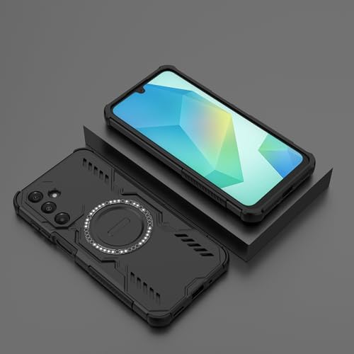 Image of SPAZY CASE Moto G77 Power Back Cover |Rugged Shockproof Armor Case with Magnetic Metal Ring Supports Magsafe Charger & Car Mount | Military Grade Protection | Black