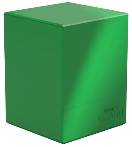 Image of Ultimate Guard Boulder Solid 100+, Deck Case for 100 Double-Sleeved TCG Cards, Green, Secure & Durable Storage for Trading Card Games, No Transparency