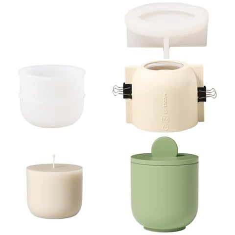 BOOWAN Nicole Round Candle Mould with Refill Cover