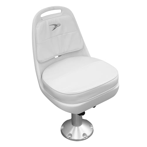 Wise 8WD013-7-710 Standard Pilot Chair with Adjustable Height Pedestal and Seat Mount, White