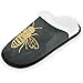 Gredecor Spa Slippers Golden Glitter Honey Bee Home House Slipper Memory Foam Non Slip Shoes for Men Women, 9-12