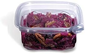 Placon TCS8, 8-Ounce Crystal Seal Tamper-Resistant Clear Container with Lid, Disposable Plastic Take Out Food Catering Containers with Matching Covers (100)