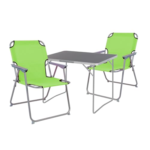 Mojawo 3er Set Outdoor Möbel Campingmöbel Set Oxford Bezug Outdoor Camping Stuhl Aluminium Tisch klappbar