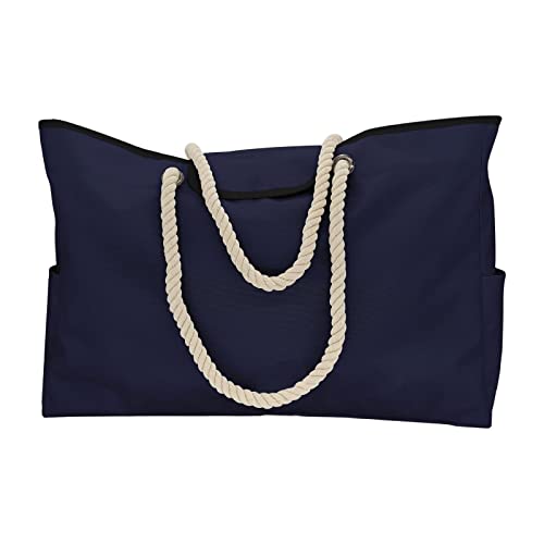 Bolsa de mano con ruedas para mujer, a prueba de arena, bolsa de playa para gimnasio, comestibles, viajes (azul marino, talla única)
