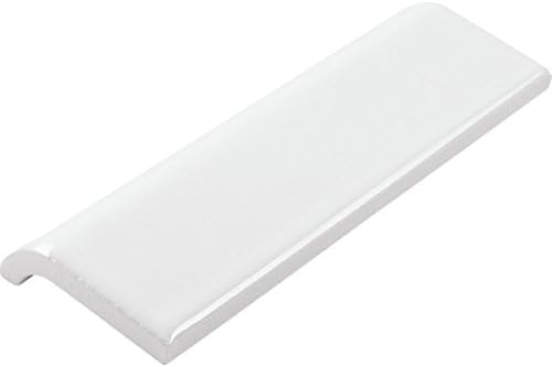 Interceramic 2 x 6" White Side Trim Bull Nose Ceramic Tile Package of 32