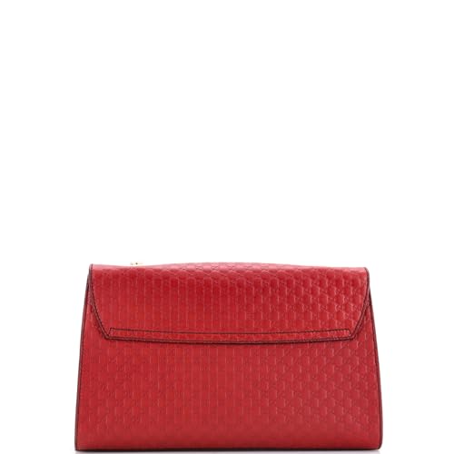 Pre-Loved Emily Chain Flap Bag Microguccissima Leather Medium, Red3