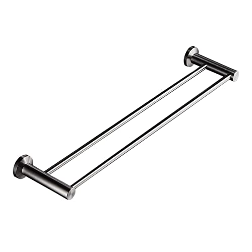 Barre de serviette double bielle murale anti-rouille pour linge humide