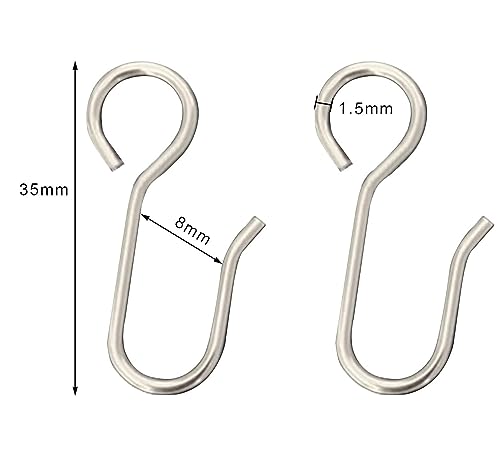Metal Curtain Track Hooks S Shaped Small Curtain Hooks Stainless Steel Drape Wire Hook for Ceiling Curtain Track Accessories - Image 2