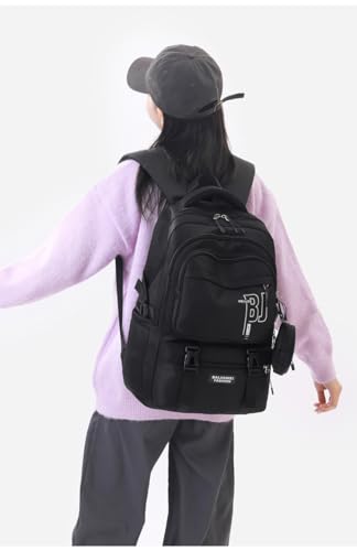 Image of TS WITH TECHSUN College Laptop Backpack for Women & Teens with Zipper Pouch | School Bag for Girls 13-14 Years | 18 Inch Book Backpack | Travel School Bag, Tuition, Coaching