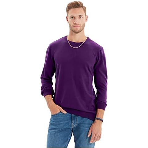 Trendyol Suéter Ajustado Liso con Cuello Redondo Sudadera Cover