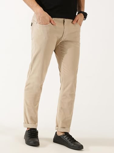 Image of Thomas Scott Men Mid Rise Slim Fit Corduroy Chino Pants