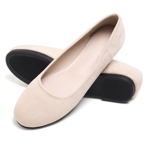 Image of Dear Time Women's Flats Comfortable Slip On Ballet Flats Soft Solid Casual Shoes