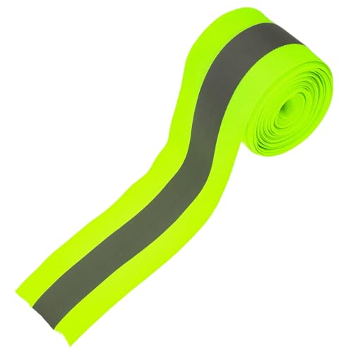 Garneck Cinta de Advertencia Reflectante Fluorescente 5 Metros X 5 CM para Ropa y Bicicletas, Diseñada para Seguridad en Exteriores y Zonas de Construcción