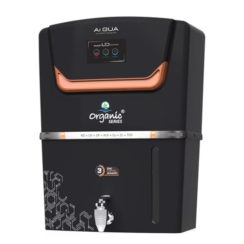 Image of AiQUA Organic Series RO Water Purifier Cabinet with Clamps, Tank Nipple, 5m Pipe, Black Right