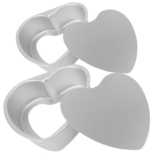 Hemobllo 2 piezas Molde para Tartas Corazón y Desmontable Antiadherente Seguro para Hornear Pasteles Fácil Desmoldar y Limpiar