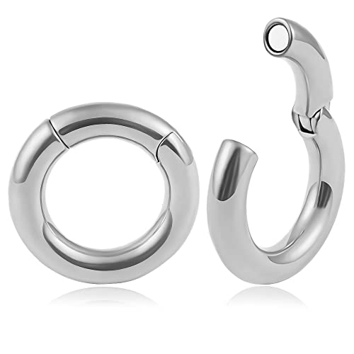 Vankula Pesi per Lobi Peso Dilatatori lobo orecchie ear weight Cerchio in Acciaio inossidabile piercing espansori Gioielli Uomo Donna 6mm(2G) Argento