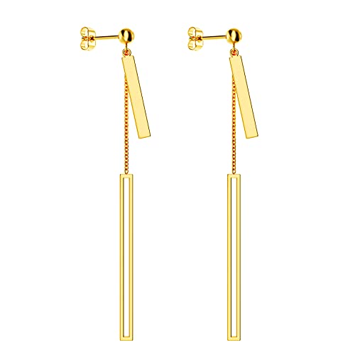 14K Gold Drop Dangle Earrings Dangling Chain Link Hypoallergenic Earrings