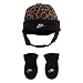 Nike Toddler Girls Leopard Trapper Hat & Mittens 2 Piece Set (Black(1A2951-023)/B, 2-4T)