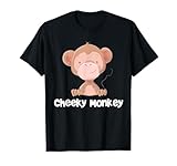 Lindo bebé mono cara para niños Cheeky Monkey Camiseta