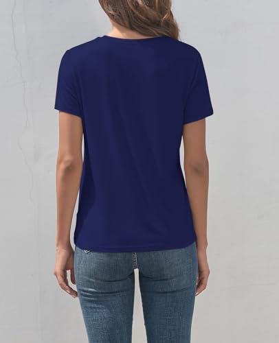Image of KevaMolly Basic T Shirts for Women UPF 50+ Short Sleeve Casual Summer Tops Trendy Solid Loose Fit Crew Neck Tees Tshirt