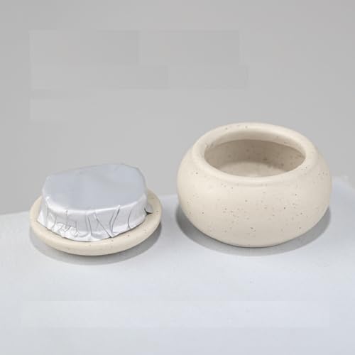 2 piezas taza cerámica para arte de uñas beige miniatura 4