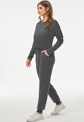 Image of Fixmatti Women Jumpsuit Low V Neck Drawstring Waisted Long Pant Romper Outfits