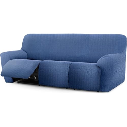 Housse de canapé relax bleue facile à installer pour rénover un fauteuil usé - 2