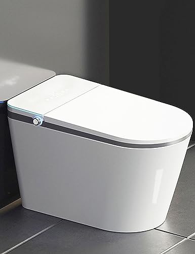ZAHEES Smart Toilet with Foot Sensor Auto Flush, Heated Bidet Seat, Warm Water and Air Drying, Modern Intelligent One Piece Tankless Electric Toilets with Bidet Built-in for Bathroom Remote Control ZAHEES Smart Toilet with Foot Sensor Auto Flush, Heated Bidet Seat, Warm Water and Air Drying, Modern Intelligent One Piece Tankless Electric Toilets with Bidet Built-in for Bathroom Remote Control