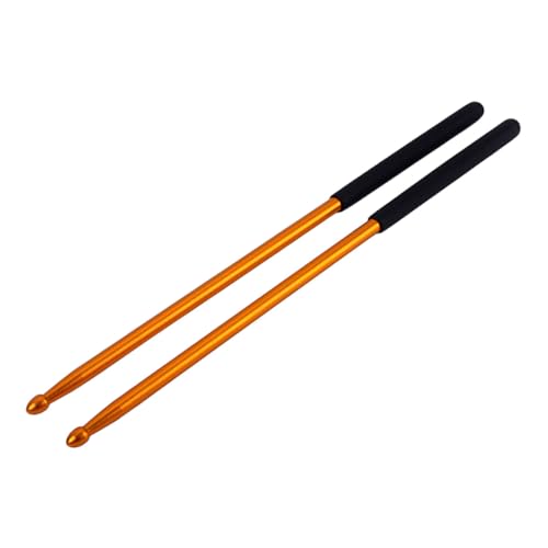 Baquetas de aleación de aluminio anticorrosivas para práctica en pad de batería, doradas, para ejercicios de fuerza y entrenamiento de velocidad