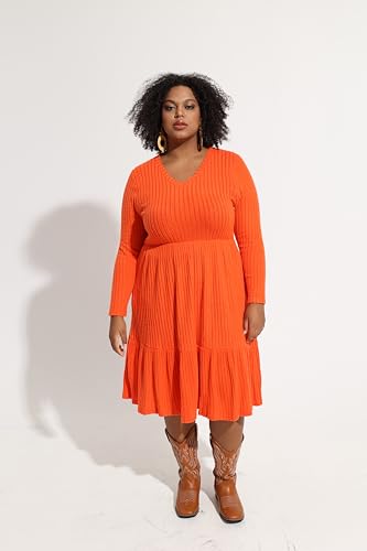 Image of RITERA Plus Size Dresses for Curvy Women Summer Spring Womens Dress V Neck Short Sleeve Casual Dress with Pockets XL-5XL