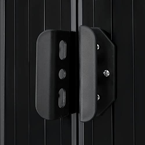 Metall Gerätehaus mit Pultdach, Lüftungsschlitzen & Schiebetür, 190 x 124 x 181 cm Anthrazit Geräteschuppen Gartenhaus… – Bild 8