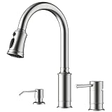 APPASO 3 Hole Kitchen Faucet with Pull Down Sprayer, Separate Handle 3-Mode