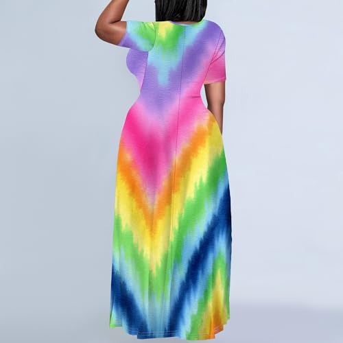 Image of Plus Size Maxi Dresses for Curvy Women T-Shirt Summer Sun Dresses Loose Fit