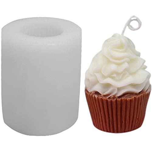 Onnpnn Ice Cream Shape Silicone Mold, 3D Ice Cream Cup Cake Molds, Ice-Cream Cone Candle Mold, Handmade Soap Aromatherapy Plaster Molds For Chocolate Craft Fondant Diy Ornaments Bath Bomb Resin Clay #TOP12