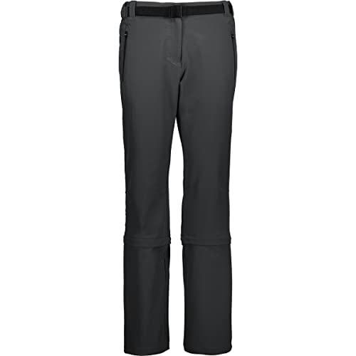 CMP Pantaloni Zip-off 3T51346 Pantaloni, Donna, Antracite, 46