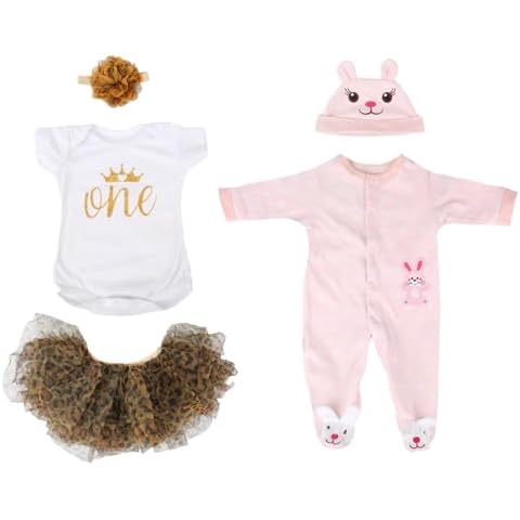 Kaydora Reborn Baby Doll Clothes for 18-22 Inch Reborn Doll Girl 2 Sets Pink&White Reborn Baby Dolls Outfits Baby Doll Clothing Cover